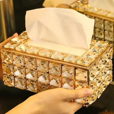 Suport Servetele Cristal Beauty Gold