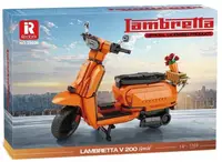 Constructor Reobrix - Trotinetă retro Lambretta V200, 1169 piese , portocaliu