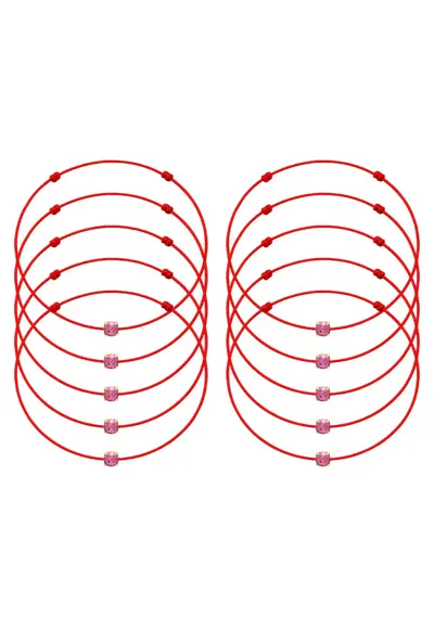 Set de bratari martisor cu cristal Preciosa - 10 bucati - Roz