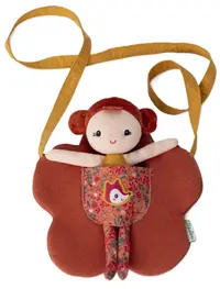 Geantă pentru copii cu păpușă Lilliputiens - Adèle, rosie