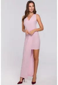 Rochie lunga asimetrica - - Bej/Lila