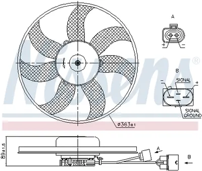 Ventilator Radiator Potrivit Audi A1, A3; Seat Altea, Altea Xl, Ibiza Iv, Ibiza Iv Sc, Ibiza Iv St, Leon, Toledo Iii; Skoda Fabia Ii, Octavia I, Octavia Ii, Octavia Iii 1.2-3.6 08.00