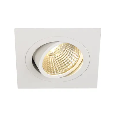 Spot incastrat, NEW TRIA 77 Ceiling lights, white single-headed LED, 2700K, square, white, 38°, 9.1W, incl. driver, clip springs