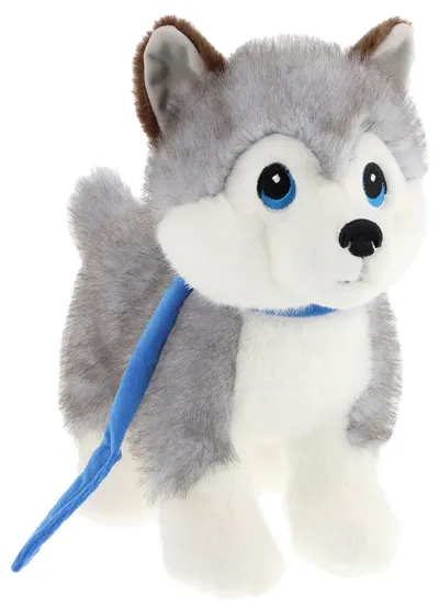 Jucărie de pluș cu clemă Keel Toys Keeleco – Husky în lesă, 23 cm