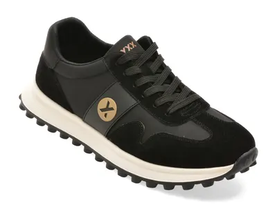 Pantofi sport GRYXX negri, 58373, din material textil si piele naturala