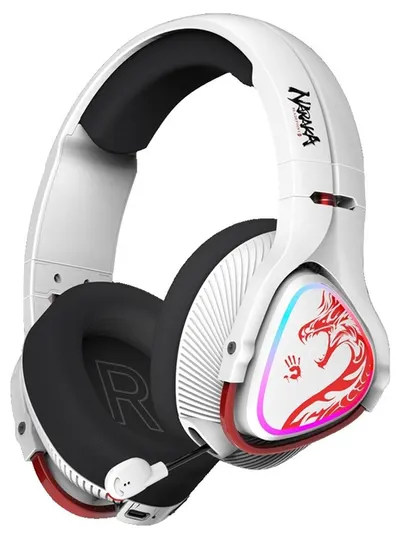 Căști gaming A4Tech - Bloody MR720 Naraka, wireless, albe