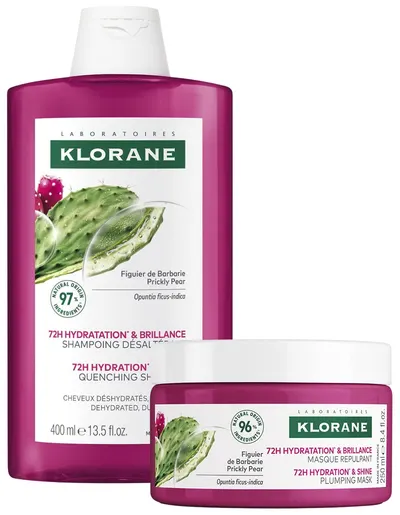 Klorane Prickly Pear Set - Șampon și mască pentru hidratare și volum, 400 + 250 ml