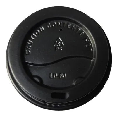 Capace pentru Pahare, 80 mm, din Plastic, Negre, 100 Bucati