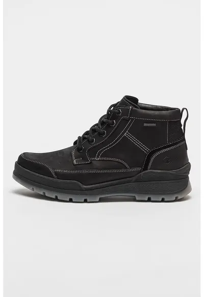 Ghete de piele cu cusaturi contrastante Tony - Negru