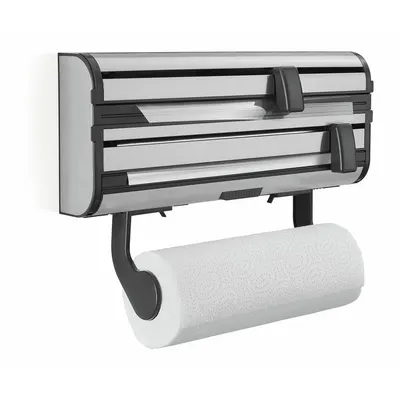 Dispenser pentru prosoape de bucătărie din hârtie și folie de aluminiu argintiu de montat pe perete din metal Parat Royal – LEIFHEIT