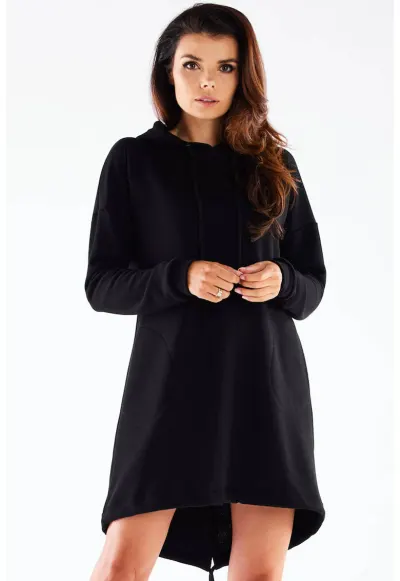 Rochie de trening streetwear cu gluga din jerseu - - Negru