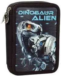 Penar cu rechizite GIM - Dinosaur Alien, 2 fermoare