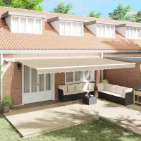 vidaXL Copertină retractabilă Bej 600 × 350 cm Țesătură și Aluminiu