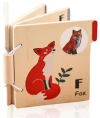 Carte de lemn cu animale Smart Baby - Vulpe, 3 luni+