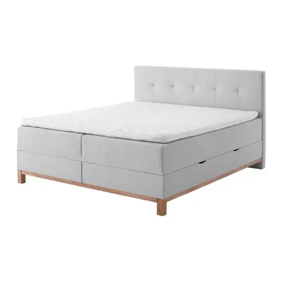 Pat boxspring gri cu spațiu de depozitare 160x200 cm Catania - Meise Möbel
