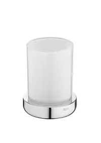 Pahar baie Roca Tempo A817022001, pe blat, metal/sticla, Crom