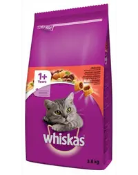 WHISKAS Adult cu vită 3,8 kg hrană uscată pentru pisici