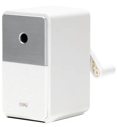 Ascuțitoare cu recipient Deli Retro - E71160, blat de masă, alb