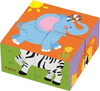 Cuburi Viga - Animale sălbatice, 4 bucăți