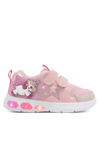 Pantofi sport copii - velcro - roz - piele ecologica