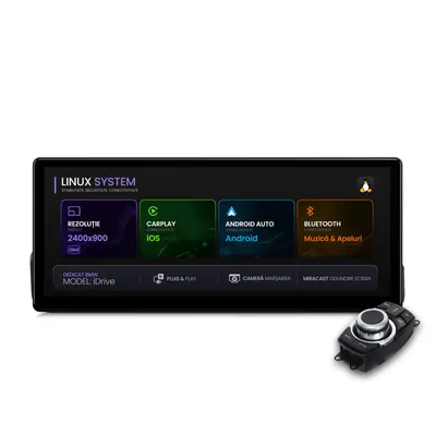 Navigatie BMW Seria 3 E90 E91 E92 E93 (2005-2012), Linux OS OEM, Varianta iDrive, CarPlay Android Auto Wireless, MirrorLink, Camera AHD, 12.3 Inch