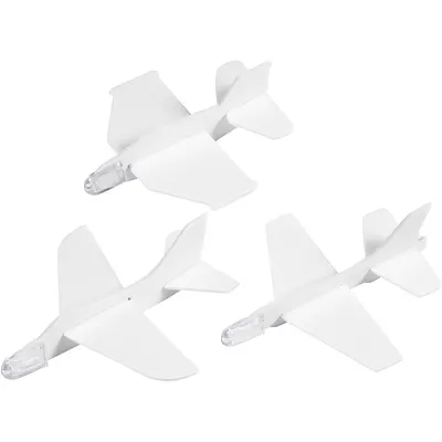 Set de creație: Asamblează și decorează 3 avioane din spumă (11.5-12.5 x 11-12 cm)