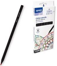 Creioane colorate SpreeArt - Triunghiulare, Ø 2.65 mm, 12 culori