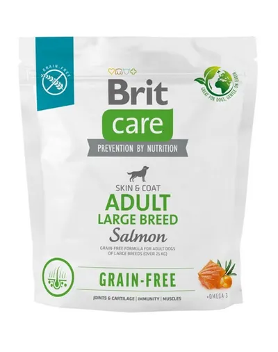 BRIT Care Grain-free Adult Large Breed Salmon hrana cu somon pentru caini adulti talie mare 1 kg fara cereale