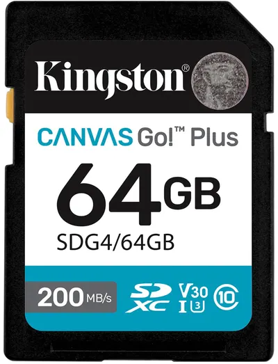 Card de memorie Kingston - Canvas Go! Plus Gen 4, 64GB, SDXC, Class 10
