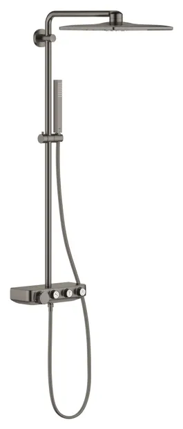 Sistem de dus Grohe Euphoria SmartControl 310 26508AL0, termostat, 310 mm, aparent, butoane push&turn, anti-oparire, anti-calcar, mat, Hard graphite