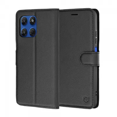 Husa pentru Motorola Moto G47 / G37 Power / G37, Techsuit, Leather Folio, Neagra