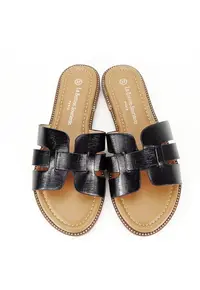 Papuci negri casual BSL8870 132 14852 - Negru