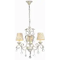 Candelabru Elegant Velvet,3 becuri dulie E14, 230V,D.58cm, H.61 cm,Auriu-Alb