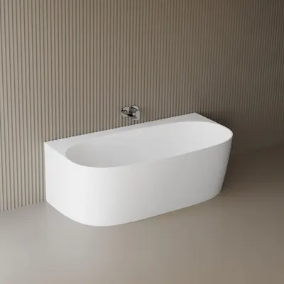 Cada freestanding dreptunghiulara, compozit alb lucios, 170x86x58 cm, Foglia Versailles