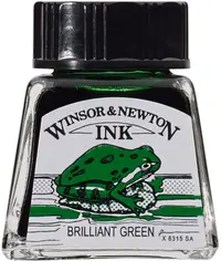Cerneală de caligrafie Winsor & Newton - Verde strălucitor, 14 ml