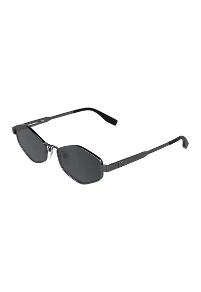 Ochelari de soare hexagonali cu rama metalica - Argintiu