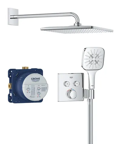 Sistem de dus Grohe SmartControl 34865000, 1/2 inch, incastrat, termostat, 310 mm, Crom