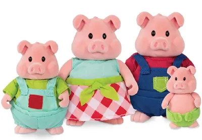 Set figurine Battat Lil' Woodzeez - Familia purcelusi