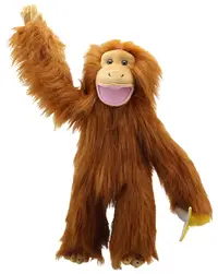 Păpușă de teatru The Puppet Company - Orangutan mare cu banană, 60 cm