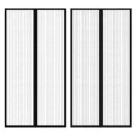 Gossi perdea anti insecte cu benzi scai, 210 x 100 cm, 2 buc, negru