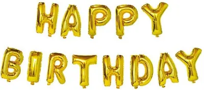 Set de litere aurii PartyGo - Happy Birthday
