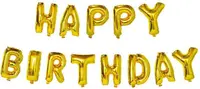 Set de litere aurii PartyGo - Happy Birthday