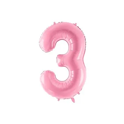 Balon folie cifra 3 roz 86 cm