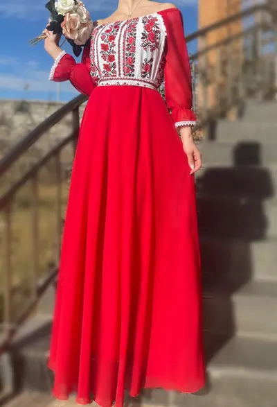 Rochie stilizata cu motive traditionale Elina 4
