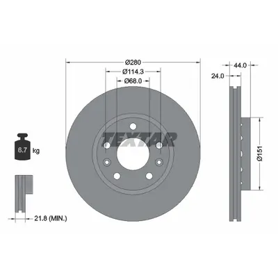 Disc frana TEXTAR 92195503
