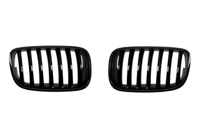 Grila radiator Dreapta/Stanga Set 2 bucati, model pachet M, negru lucios potrivit BMW X5 E70 3.0-4.8 2006-2013