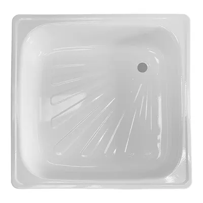 Cadita dus patrata Clara otel emailat 90 x 90 x 15 cm