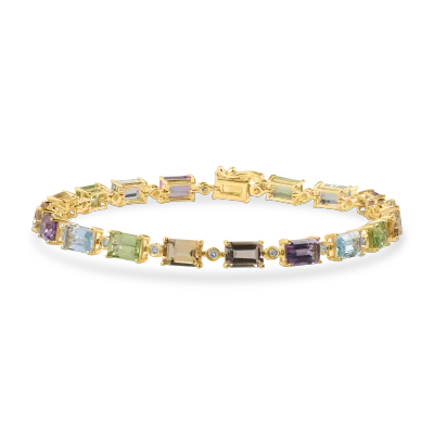 Bratara tennis din aur galben cu pietre semipretioase baguette de 10.81ct