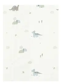 Cearșaf pentru bebeluși cu elastic Bimbidreams - Trex, 40 x 80 cm, White/Green