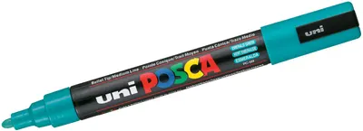Marker permanent cu varf rotund UNI POSCA - PC-5M, 2.5 mm, verde smarald